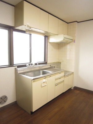 Kitchen. It is a gas stove installation type.