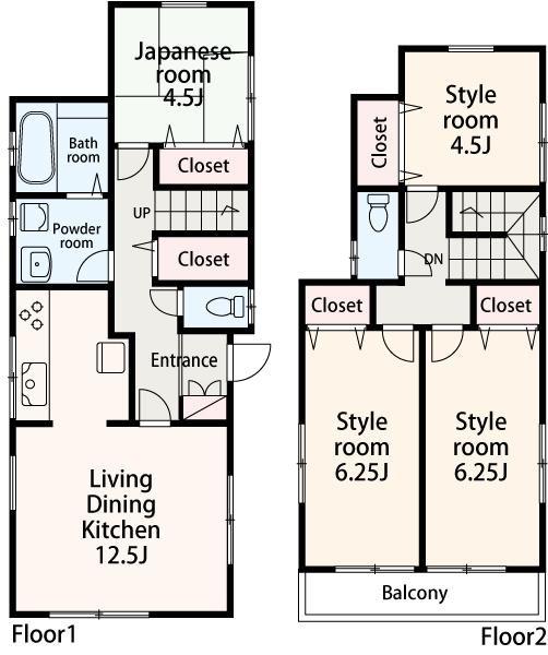 Floor plan. 34,900,000 yen, 4LDK, Land area 113.07 sq m , Building area 88.4 sq m