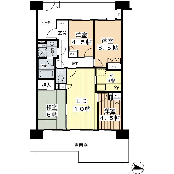 Floor plan. 4LDK, Price 26,800,000 yen, Occupied area 75.11 sq m