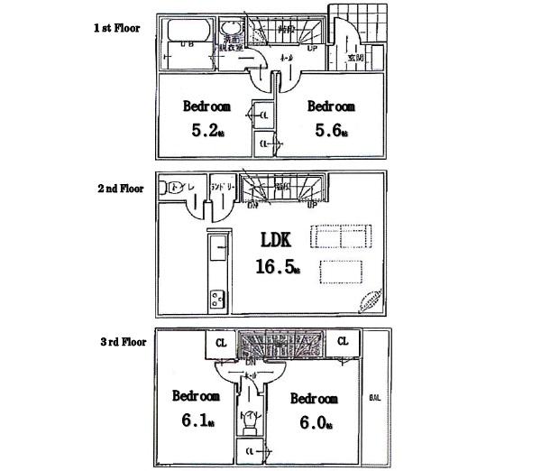 Floor plan. (A Building), Price 33,800,000 yen, 4LDK, Land area 71.3 sq m , Building area 90.45 sq m
