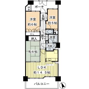 Floor plan. 3LDK, Price 25,500,000 yen, Footprint 71.2 sq m , Balcony area 10.81 sq m