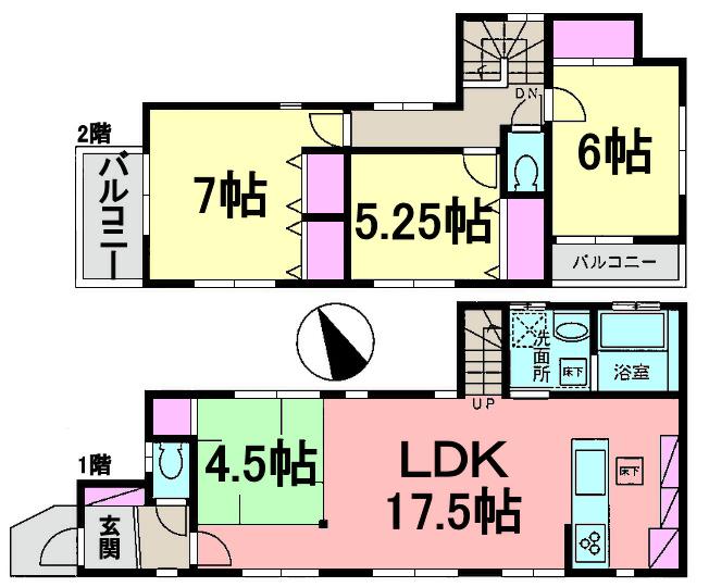 Building plan example (floor plan). Building plan example ((1) partition) 4LDK, Land price 37,200,000 yen, Land area 100 sq m , Building price 14.7 million yen, Building area 95.22 sq m