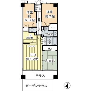 Floor plan. 3LDK, Price 24,900,000 yen, Occupied area 76.79 sq m