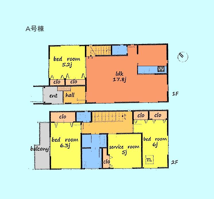Floor plan. (A section), Price 41,800,000 yen, 3LDK+S, Land area 101.01 sq m , Building area 97.86 sq m