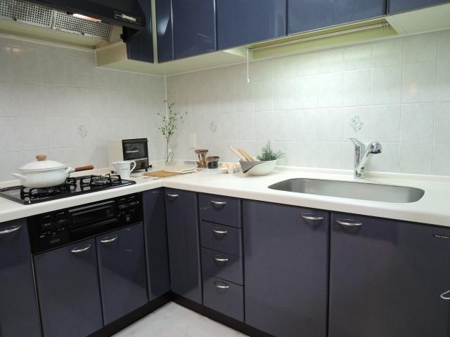 Kitchen. 3-neck L-shaped kitchen with stove