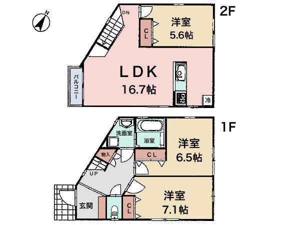 Floor plan. 27,800,000 yen, 3LDK, Land area 104.39 sq m , Is a floor plan with a building area of ​​82.5 sq m room.