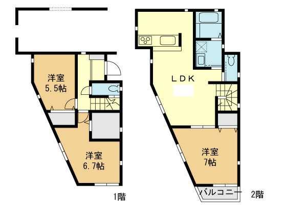 Floor plan. 30,958,000 yen, 2LDK + S (storeroom), Land area 82.78 sq m , Building area 99.56 sq m building floor plan