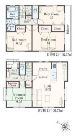 Floor plan. 45,800,000 yen, 4LDK, Land area 108.98 sq m , Building area 103.92 sq m