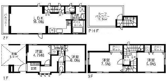 Floor plan. (B Building), Price 36,900,000 yen, 4LDK, Land area 60.28 sq m , Building area 110.17 sq m