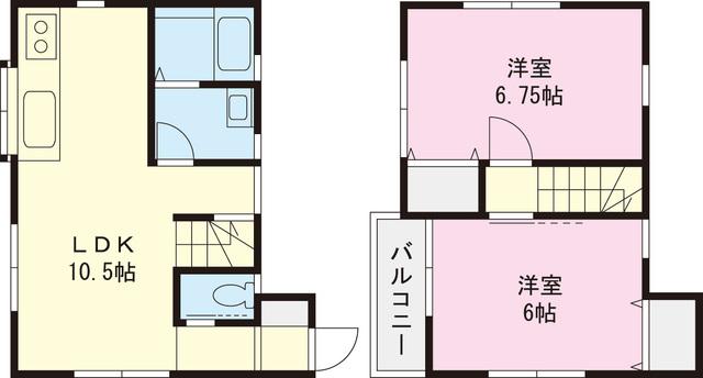 Floor plan. 23,300,000 yen, 2LDK, Land area 54.2 sq m , Building area 52.24 sq m