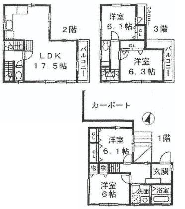 Floor plan. 34,800,000 yen, 4LDK, Land area 86.52 sq m , Building area 104.71 sq m