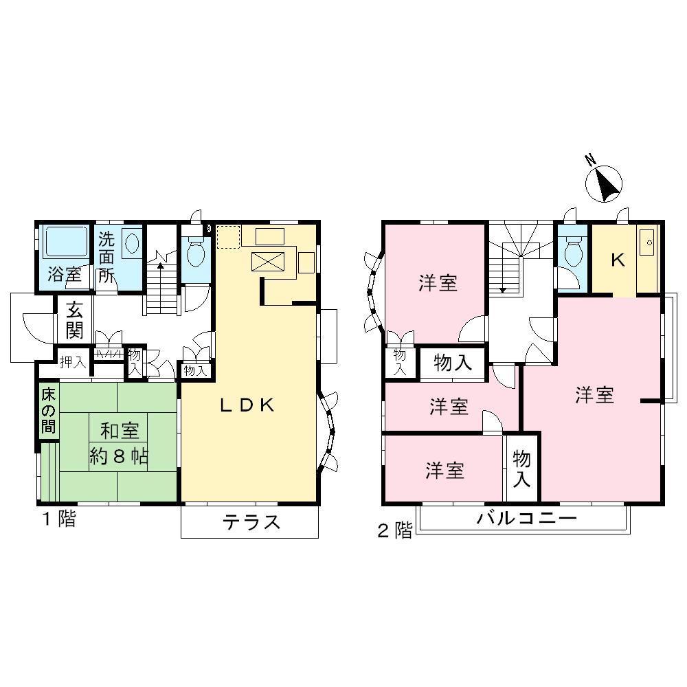 Floor plan. 45,800,000 yen, 4LDK, Land area 535.53 sq m , Building area 128.95 sq m