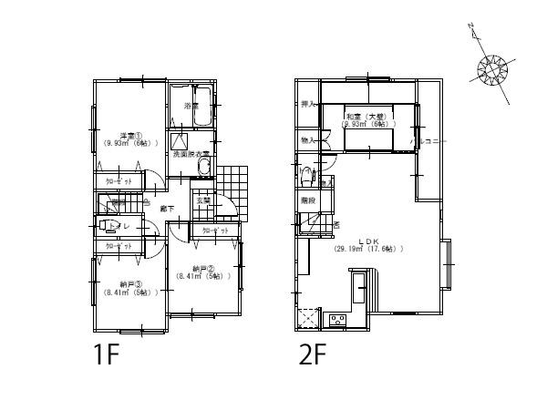 Floor plan. 37,800,000 yen, 2LDK + 2S (storeroom), Land area 90.64 sq m , Building area 90.39 sq m floor plan