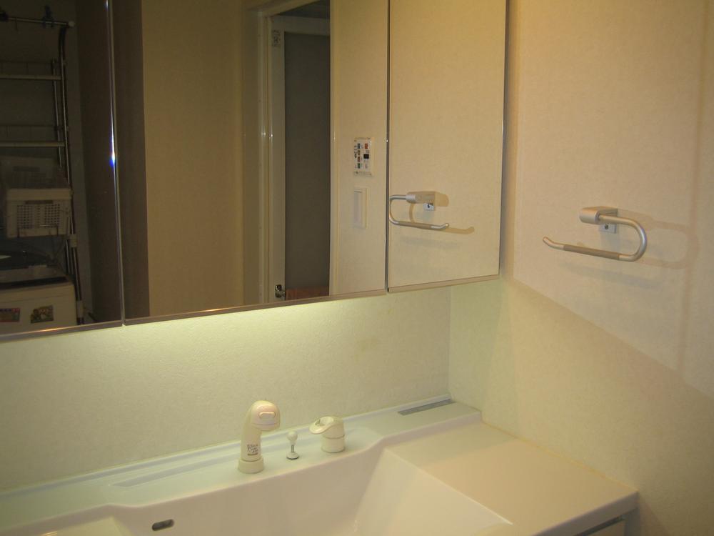 Wash basin, toilet. Bathroom vanity