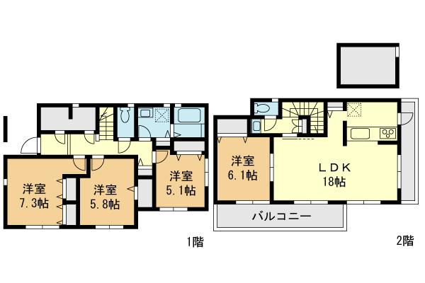 Floor plan. (C Building), Price 38,658,000 yen, 4LDK, Land area 169.85 sq m , Building area 103.5 sq m