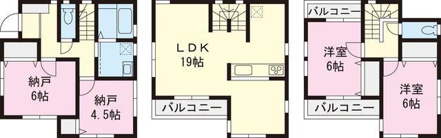 Floor plan. 36,958,000 yen, 2LDK+2S, Land area 86.31 sq m , Building area 99.96 sq m