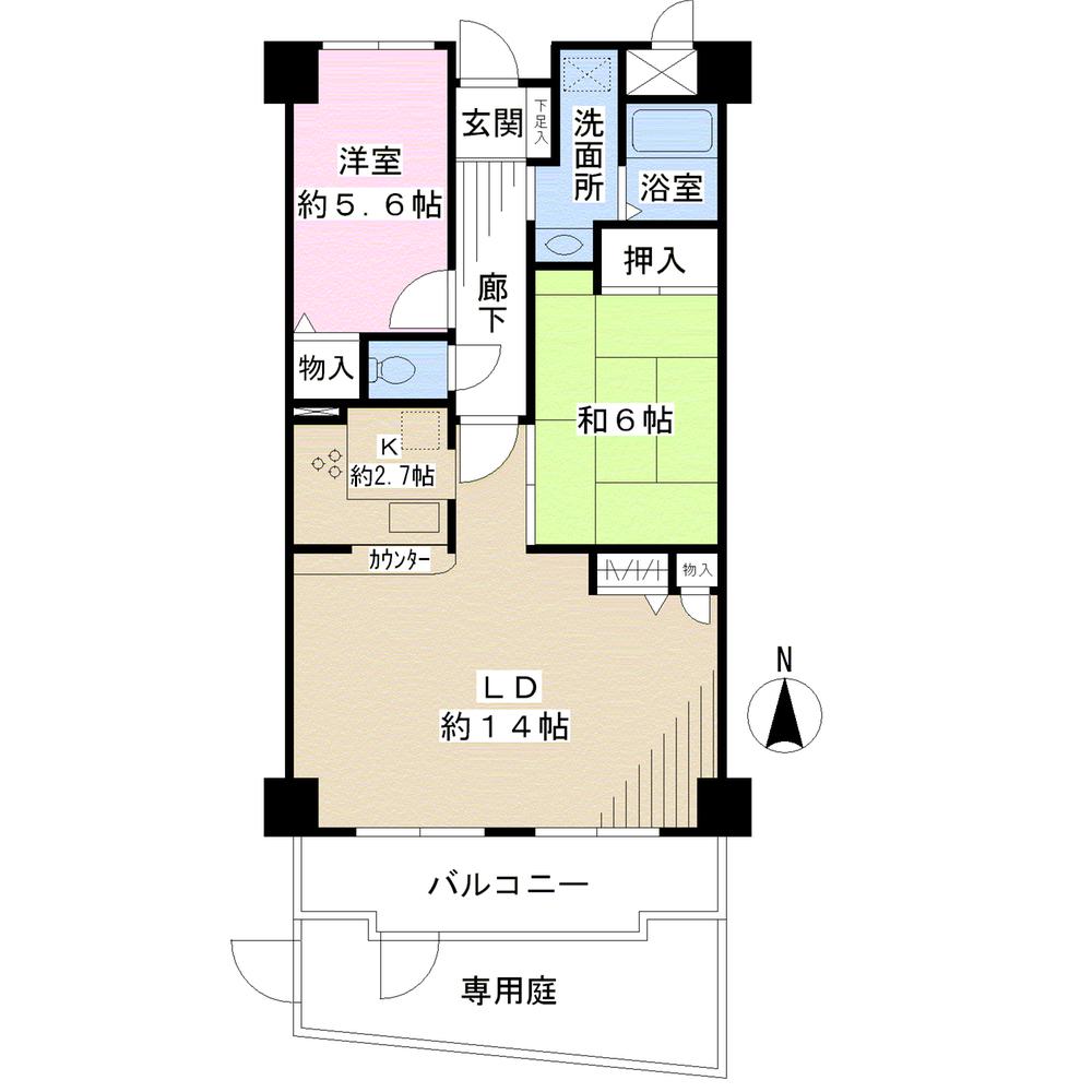 Floor plan. 3LDK, Price 19.9 million yen, Occupied area 65.32 sq m , Balcony area 8.34 sq m