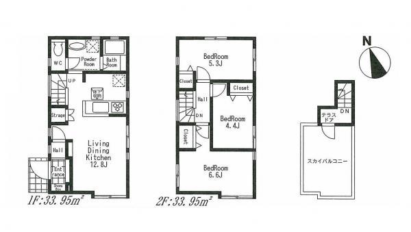 Floor plan. 29,800,000 yen, 3LDK, Land area 80 sq m , Building area 67.9 sq m
