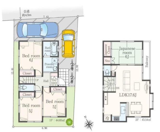 Floor plan. 37,800,000 yen, 4LDK, Land area 90.64 sq m , Building area 90.39 sq m