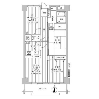 Floor plan. 2LDK + S (storeroom), Price 19,400,000 yen, Occupied area 65.32 sq m , Balcony area 8.34 sq m