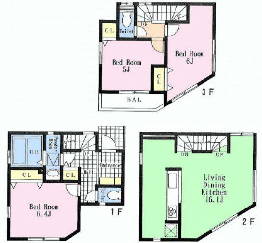 Floor plan. 32,800,000 yen, 3LDK, Land area 81.57 sq m , Building area 82.09 sq m