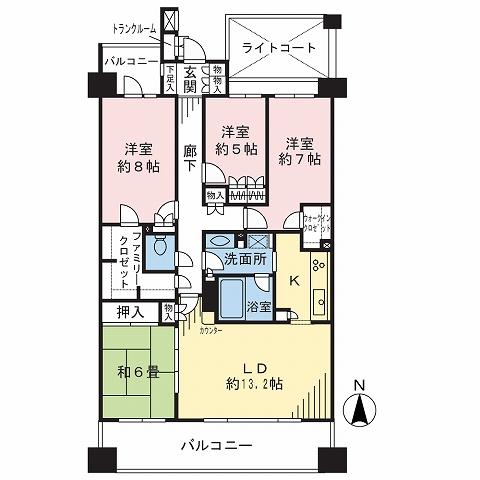 Floor plan. 4LDK, Price 33,800,000 yen, Footprint 104.42 sq m , Balcony area 20.14 sq m floor plan