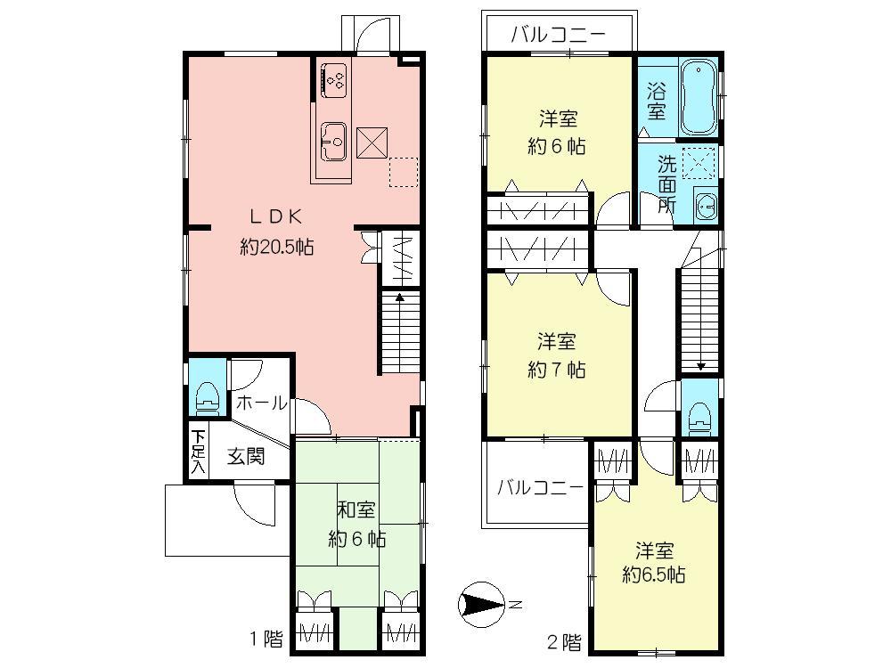 Floor plan. (A Building), Price 38,800,000 yen, 4LDK, Land area 100.65 sq m , Building area 108.89 sq m