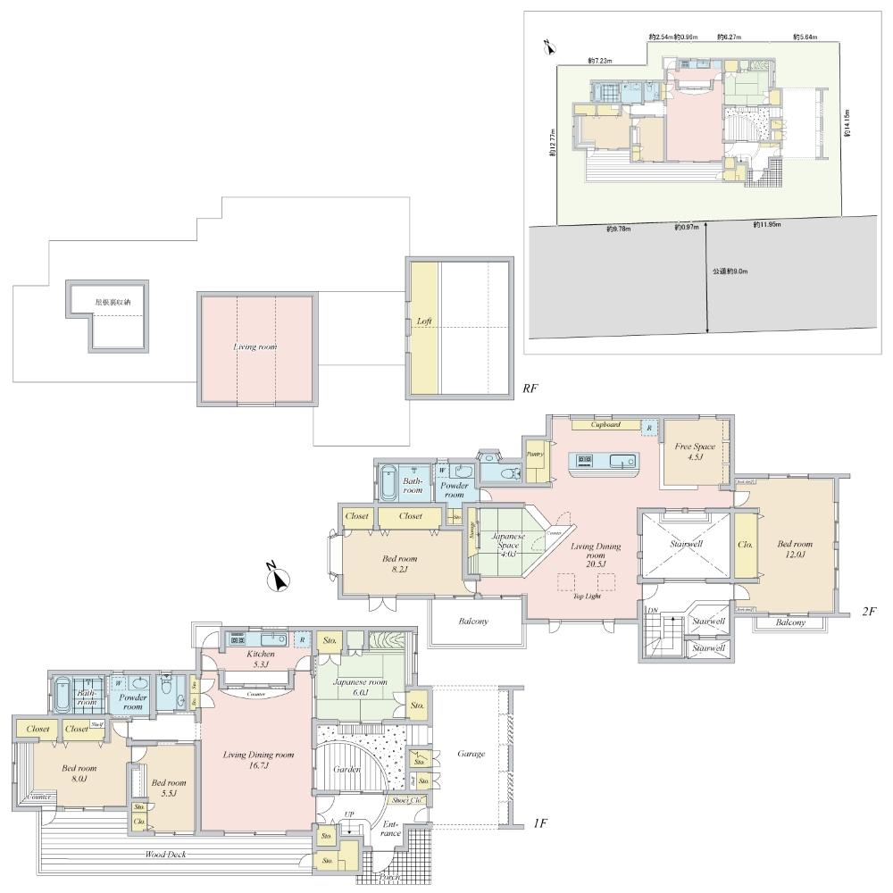 Floor plan. 98,900,000 yen, 5LDK, Land area 313.13 sq m , Building area 239.81 sq m
