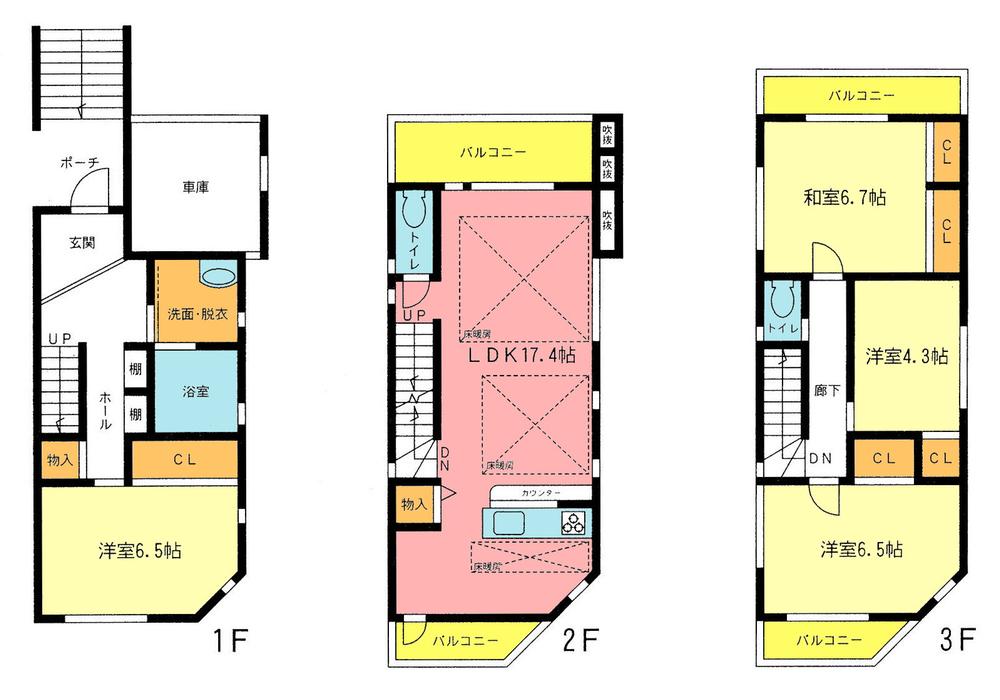 Floor plan. (3), Price 41,950,000 yen, 4LDK, Land area 73.47 sq m , Building area 118.19 sq m