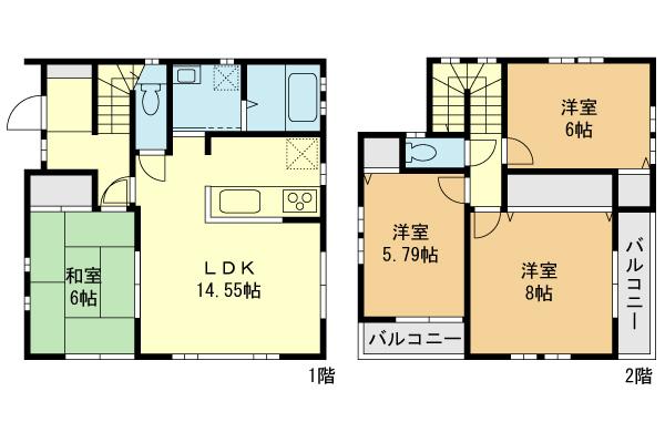 Floor plan. 45,800,000 yen, 4LDK, Land area 132.01 sq m , Building area 94.73 sq m counter kitchen