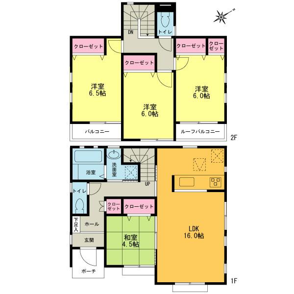 Floor plan. (B Building), Price 54,800,000 yen, 4LDK, Land area 149.27 sq m , Building area 98.53 sq m