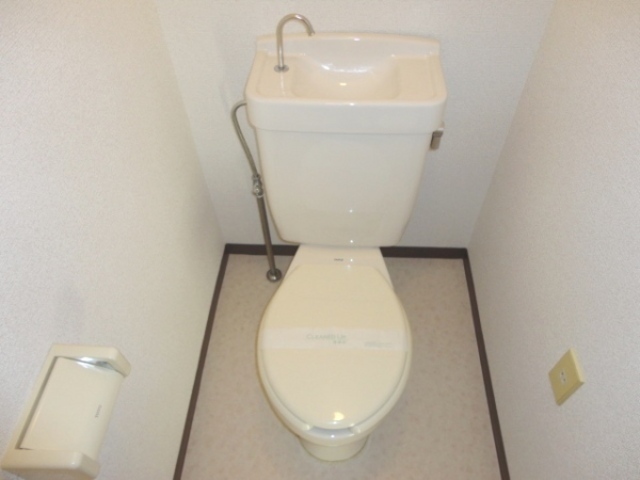 Toilet. It is a clean Western-style toilet