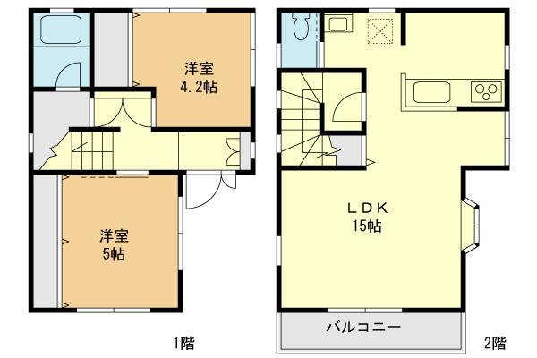 Floor plan. 19,800,000 yen, 2LDK, Land area 60.39 sq m , Building area 60.39 sq m floor plan
