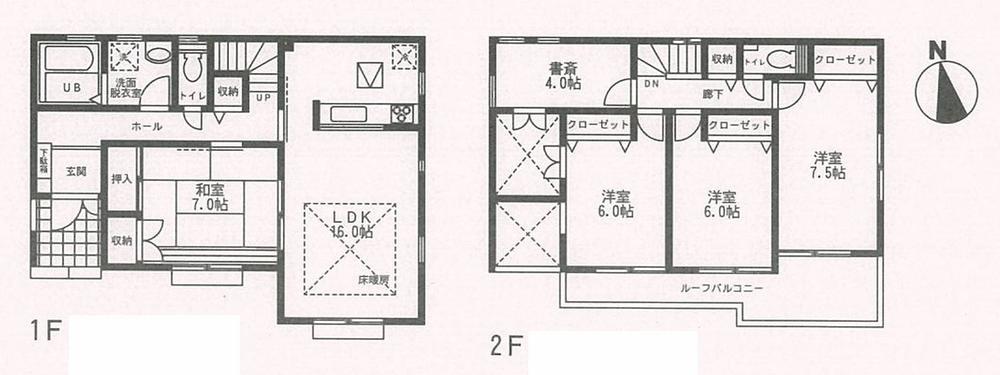 Floor plan. (Building 2), Price 59,800,000 yen, 4LDK, Land area 172.29 sq m , Building area 116.75 sq m
