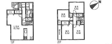Floor plan. (D), Price 58,800,000 yen, 4LDK, Land area 125.04 sq m , Building area 99.36 sq m