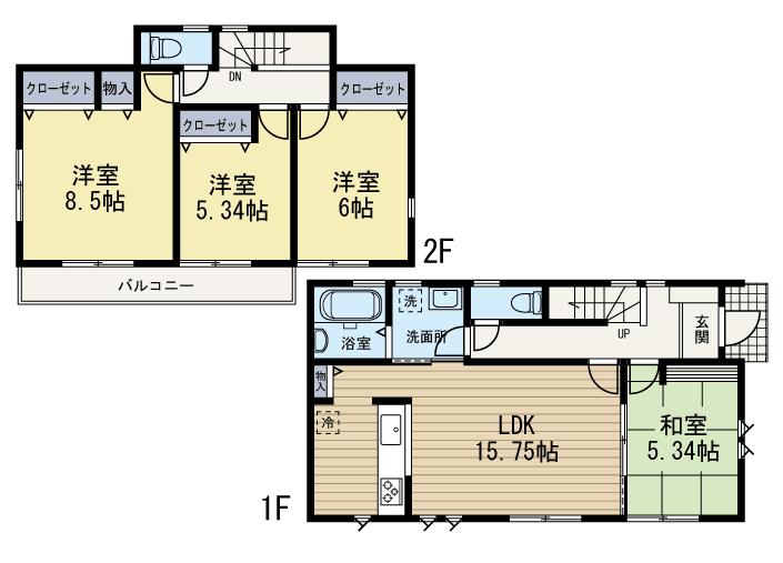 Floor plan. 34,900,000 yen, 4LDK, Land area 150.91 sq m , Building area 99.36 sq m