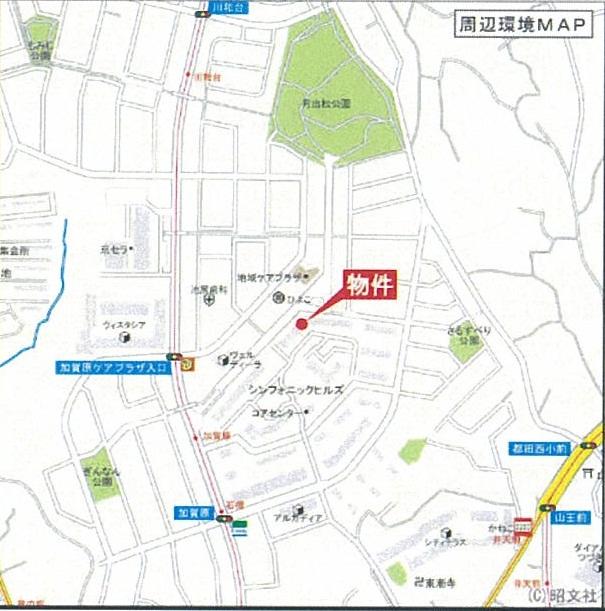 Local guide map. Bus stop a 2-minute walk from "Kagahara"