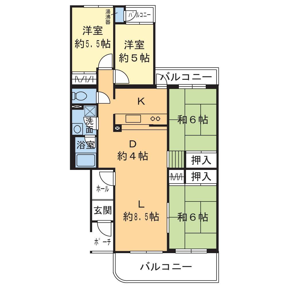 Floor plan. 4LDK, Price 23.5 million yen, Occupied area 86.99 sq m , Balcony area 15.37 sq m