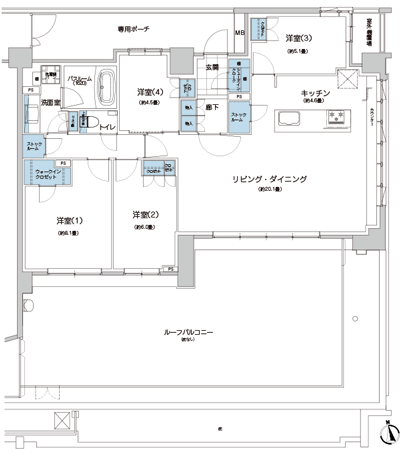 Floor: 4LDK + WIC + SIC + 2SR, occupied area: 108.54 sq m, Price: TBD