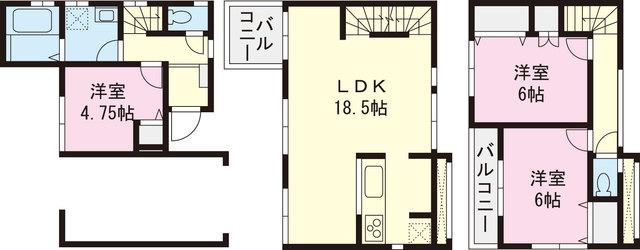 Floor plan. 35,800,000 yen, 3LDK, Land area 65.12 sq m , Building area 86.94 sq m