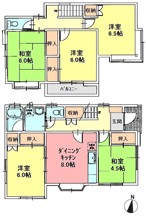 Floor plan. 44,800,000 yen, 5DK, Land area 165 sq m , Building area 92.74 sq m floor plan