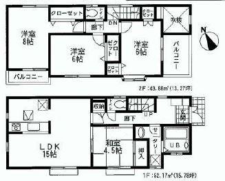 Floor plan. 39,800,000 yen, 4LDK, Land area 110.84 sq m , Building area 96.05 sq m