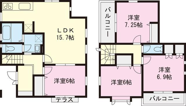 Floor plan. 31,800,000 yen, 4LDK, Land area 127.68 sq m , Building area 98.74 sq m
