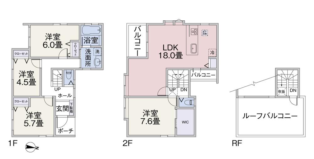 Floor plan. 47,958,000 yen, 4LDK, Land area 93.71 sq m , Building area 105.09 sq m