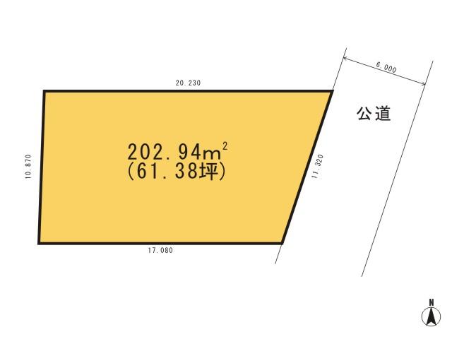 Compartment figure. Land price 49,800,000 yen, Land area 202.94 sq m