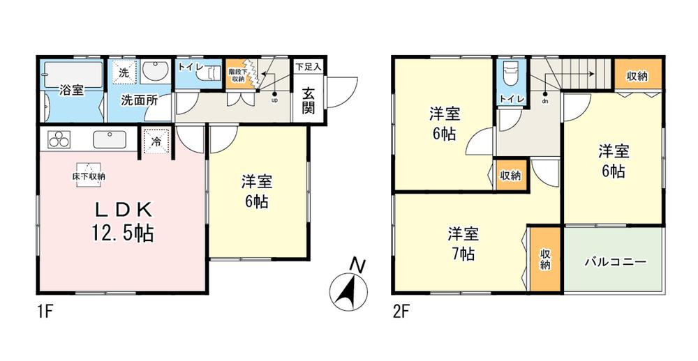 Floor plan. Price 44,800,000 yen, 4LDK, Land area 106.33 sq m , Building area 84.24 sq m