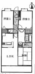 Floor plan. 3LDK, Price 26,800,000 yen, Occupied area 58.11 sq m , Balcony area 8.85 sq m spacious 3LDK