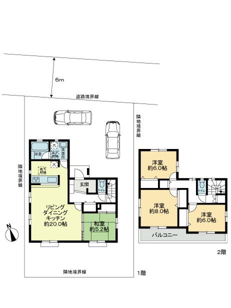 Floor plan. 57,800,000 yen, 4LDK, Land area 175.11 sq m , Building area 110.54 sq m