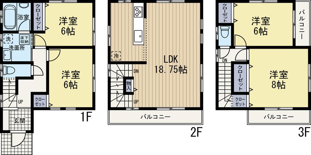 Floor plan. 35,800,000 yen, 4LDK, Land area 71.27 sq m , Building area 104.33 sq m