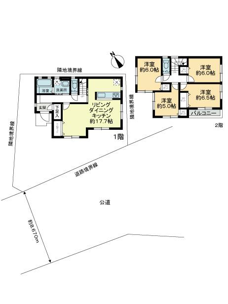 Floor plan. 58,800,000 yen, 4LDK, Land area 125.04 sq m , Building area 99.36 sq m